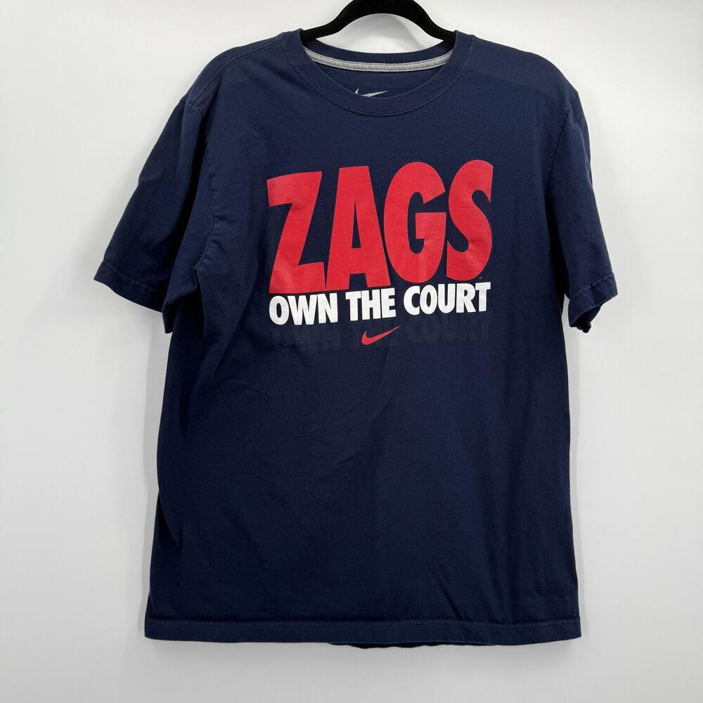 Gonzaga Bulldogs Shirt Mens Large Navy NCAA Basketball Nike Zags Own The Court